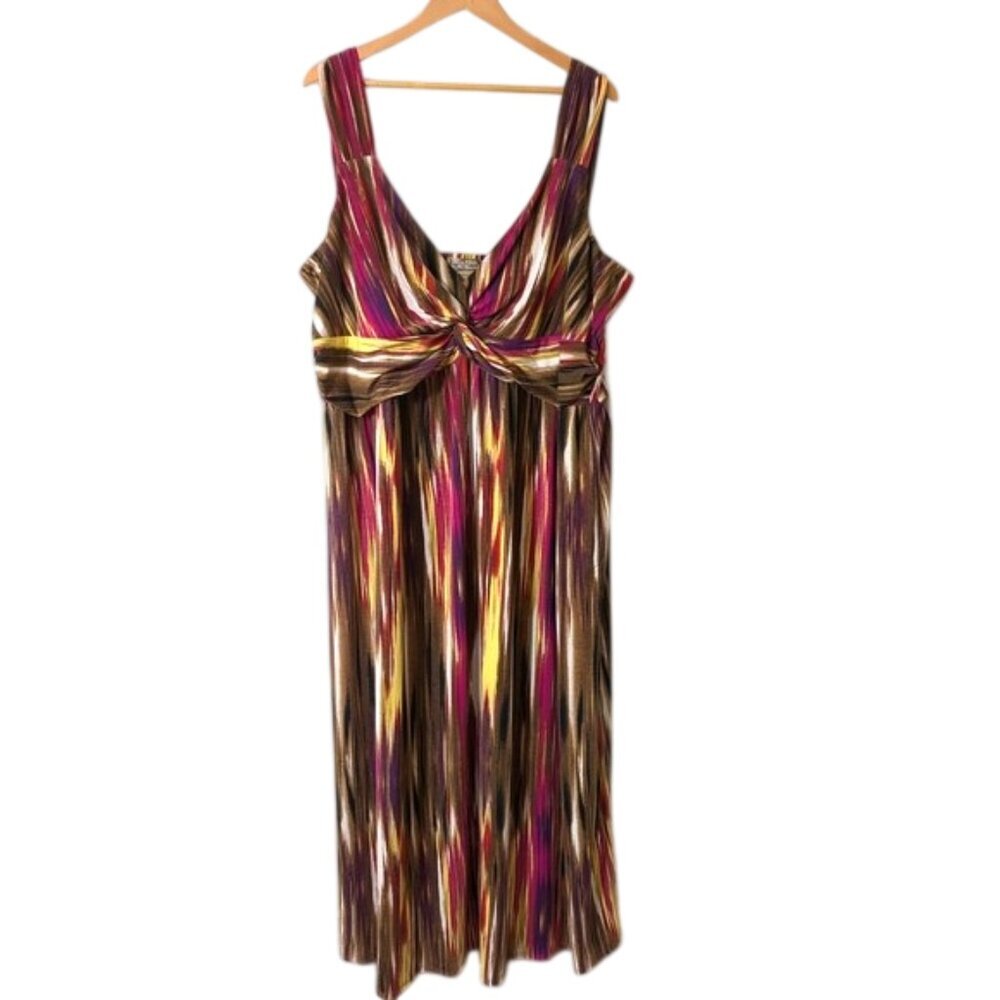 Miss Tina Multicolor Sleeveless Maxi‎ Dress 4X